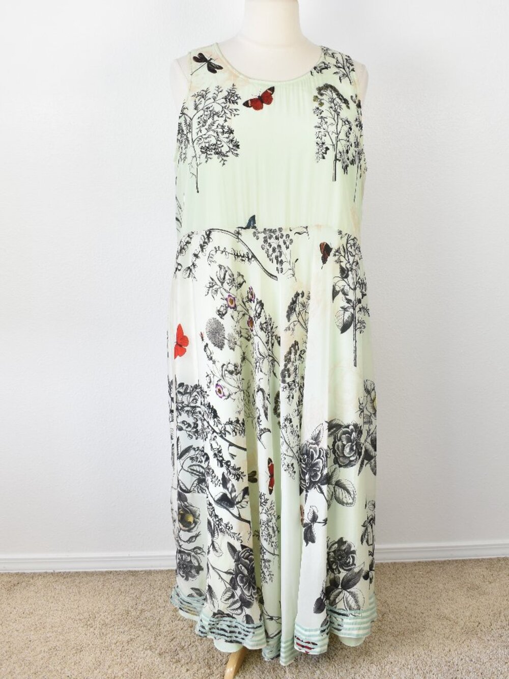 Kavita Bhartia Sleeveless A-Line Floral Maxi Dress - 2X - Picture 2 of 11